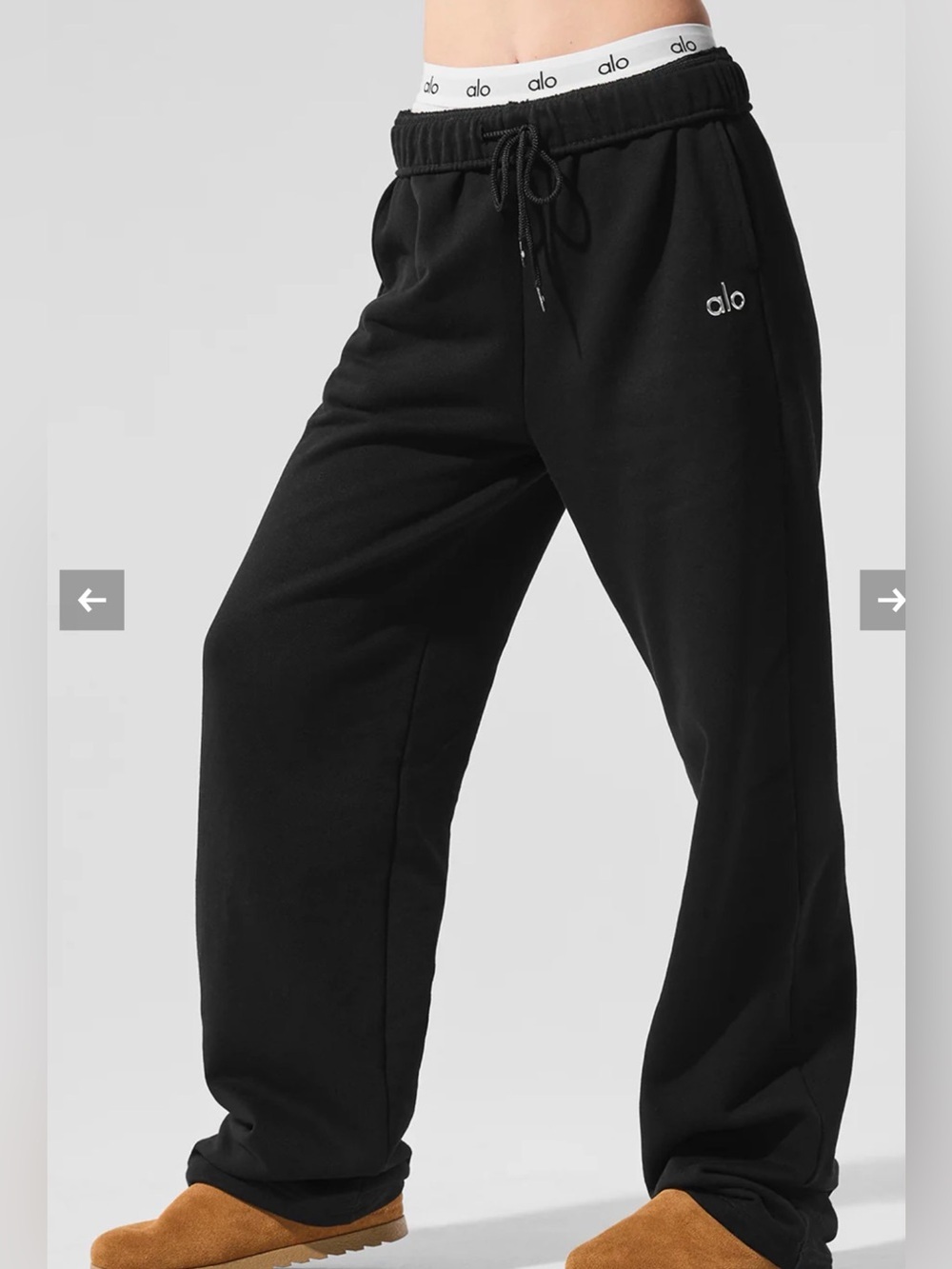 ALO Yoga Black Boxy Oversized Fleece Sweatshirt & Sweatpants - Picture 3 of 6